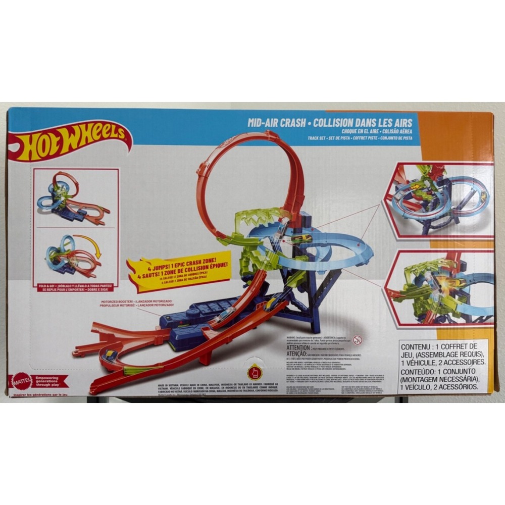 HOT WHEELS STUNT TRACKS/MID-AIR CRASH MOTORIZED PLAYSET/MATTEL/NEW/MSHWST082026 - Picture 3 of 4